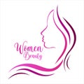 Beautiful woman, Abstract design concept for beauty saloon. vector illustration