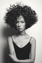 Beautiful woman with afro curls hairstyle Royalty Free Stock Photo