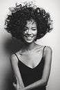 Beautiful woman with afro curls hairstyle Royalty Free Stock Photo