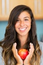 Beautiful woman with an apple