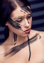 Beautiful woman with artistic unusual makeup Royalty Free Stock Photo