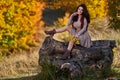 Beautiful woman in autumn colors Royalty Free Stock Photo