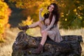 Beautiful woman in autumn colors Royalty Free Stock Photo