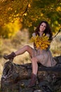 Beautiful woman in autumn colors Royalty Free Stock Photo
