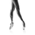 Beautiful ballet dancers legs isolated on white Royalty Free Stock Photo