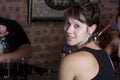 Beautiful woman at bar Royalty Free Stock Photo
