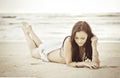 Beautiful woman on the beach Royalty Free Stock Photo