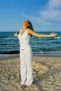 Beautiful woman on beach Royalty Free Stock Photo