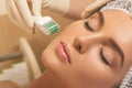 Beautiful woman in beauty salon during mesotherapy procedure. Royalty Free Stock Photo