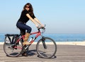 Beautiful woman with bicycle