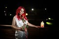 Woman with red rose Royalty Free Stock Photo