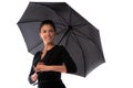 Beautiful woman with black umbrella Royalty Free Stock Photo