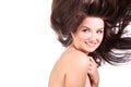 Beautiful woman with blowing hair Royalty Free Stock Photo