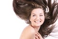 Beautiful woman with blowing hair Royalty Free Stock Photo