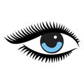 Beautiful woman blue eye. Vector