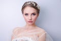 Beautiful woman bride with tiara on head Royalty Free Stock Photo