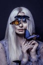 Beautiful woman with butterflies portrait portrait beauty portrait photoshoot Royalty Free Stock Photo