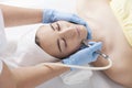 A young woman during a cosmetic procedure Royalty Free Stock Photo