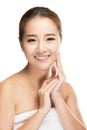 Beautiful woman cares for the skin face Royalty Free Stock Photo