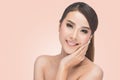 Beautiful woman cares for the skin face Royalty Free Stock Photo