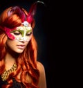 Beautiful Woman in a Carnival mask Royalty Free Stock Photo