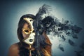 Beautiful woman in carnival mask Royalty Free Stock Photo