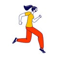 Beautiful Woman Character Running, Jogging. Athletic Young Girl in Sportswear Exercising to be Slim