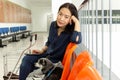 Beautiful woman with Chihuahua dog at vet hospital. Royalty Free Stock Photo