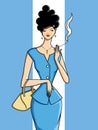 Beautiful-woman-with-a-cigarette. Royalty Free Stock Photo