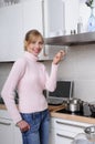Beautiful woman cooking in a modern kitchen Royalty Free Stock Photo