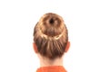 Beautiful woman with creative elegant hair bun. Royalty Free Stock Photo