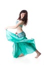 Beautiful woman in dancing arabic dance