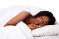 Beautiful woman deeply asleep and dreaming Royalty Free Stock Photo