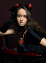 Beautiful woman in devil costume Royalty Free Stock Photo