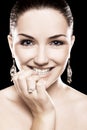 Beautiful woman diamond jewellery Royalty Free Stock Photo