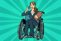 Beautiful woman disabled businesswoman