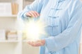 Woman doing qi gong tai chi exercise