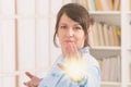 Woman doing qi gong tai chi exercise