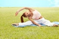 Beautiful Woman doing Stretching Exercise Royalty Free Stock Photo