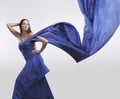 Beautiful woman in dress colour electric blue #3
