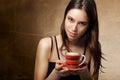 Beautiful woman drinking coffee