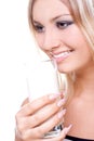 Beautiful woman drinking milk Royalty Free Stock Photo