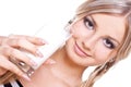 Beautiful woman drinking milk Royalty Free Stock Photo