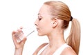 Beautiful woman drinking water Royalty Free Stock Photo