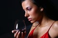 Beautiful woman drinkink wine s Royalty Free Stock Photo