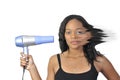 Beautiful Woman Drying Her Hair Royalty Free Stock Photo