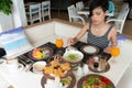 Woman breakfast Royalty Free Stock Photo