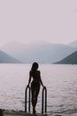 Beautiful woman enjoying a sea view