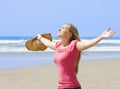 Beautiful Woman enjoying the Sun on her face Royalty Free Stock Photo