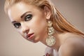 Beautiful woman with evening make-up and Jewelry